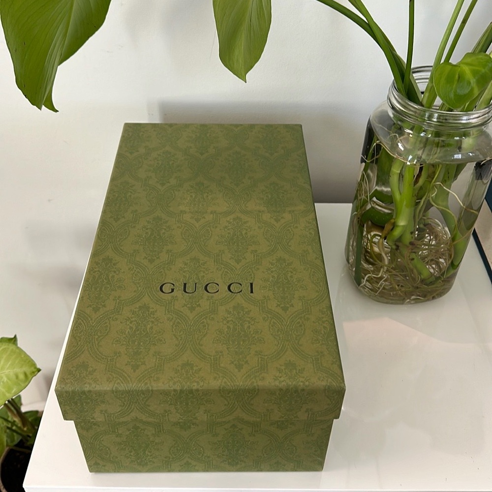Gucci Olive Green Patterned Shoe Box